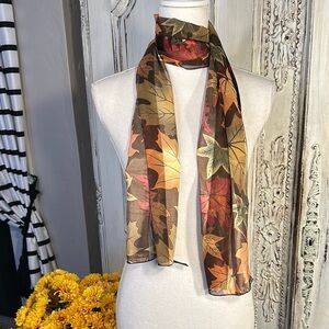 Autumn Leaf Print Rectangle Scarf